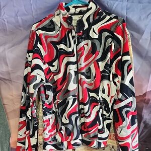 Onque Casuals Vibrant Swirl Bomber Jacket